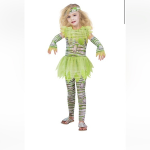 Adorable‎ lime green menacing mummy costume
 New size 4-6 yrs (HAL-111)